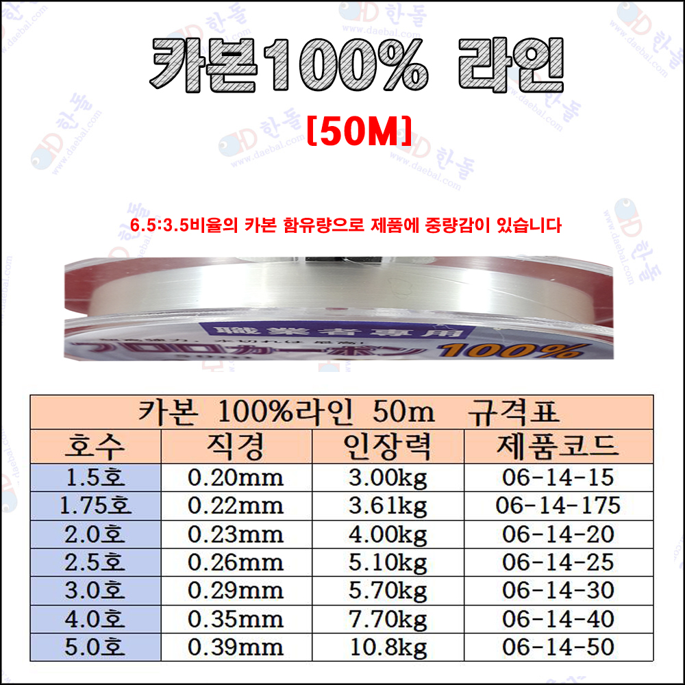 원줄/목줄 카본 라인 50m